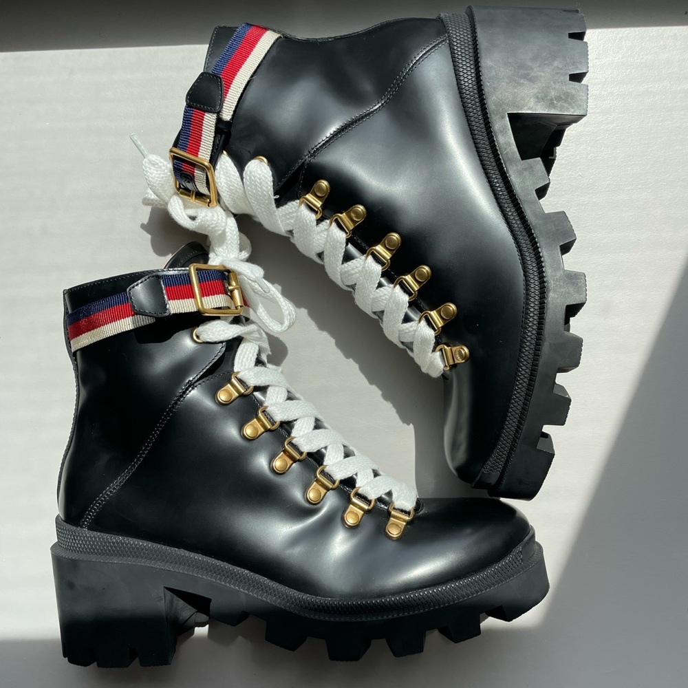 Women’s Gucci Magnum Calf/NS GR.GR.PESANTE Nero Boots size 38